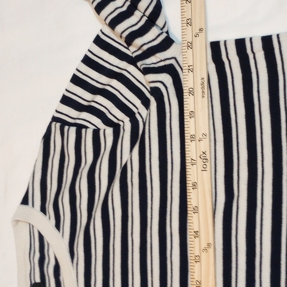 J Crew Mens T-shirt Sz L Long Sleeve Striped Blue Cream Fall Winter Basic Cotton - Picture 7 of 8